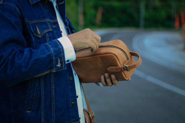 istock Wallet, cards, credit. Leather Bag. 1729968581