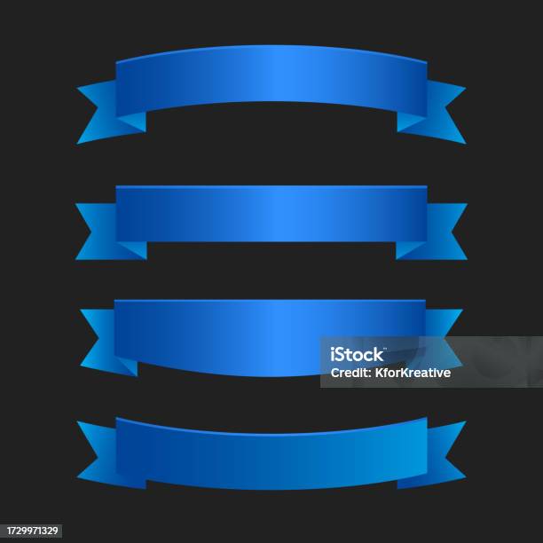 Blue Revised Ribbon Blue Ribbons Collection Premium Vector Illustration Stock Illustration ...