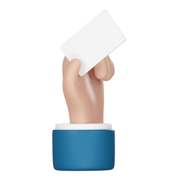 istock Cartoon hand holds out blank paper 1729979153