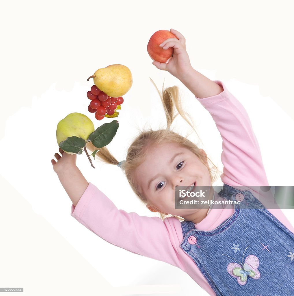 Ragazza con frutta - Foto stock royalty-free di Bambine femmine