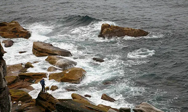 "Fishing in the Pacific Ocean (Royal National Park, Australia)"
