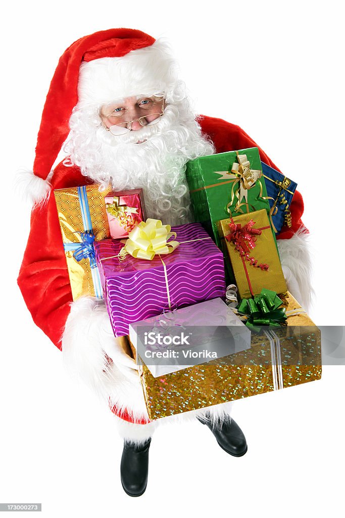 Santa com apresenta (em branco) - Royalty-free Pai Natal Foto de stock