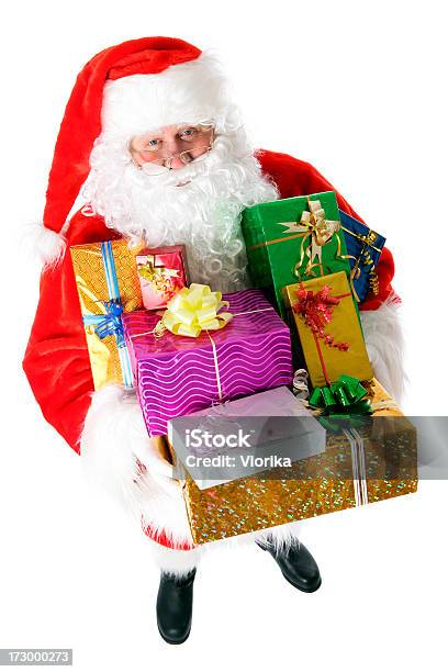 Santa Com Apresenta - Fotografias de stock e mais imagens de Pai Natal - Pai Natal, Vista de Cima, Adulto