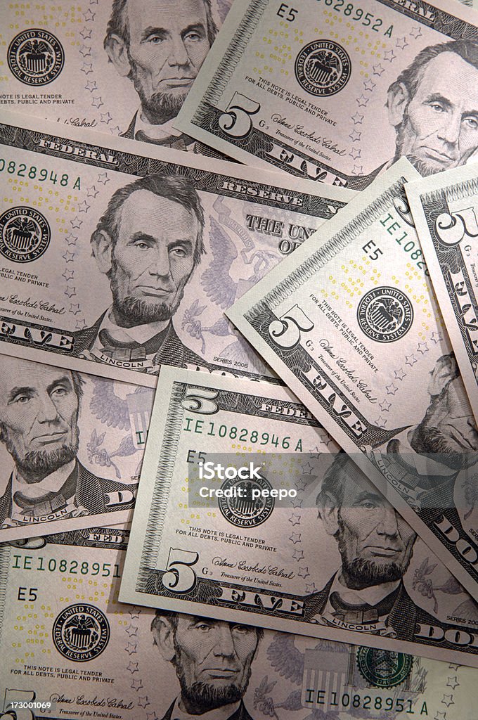 Serie finanziario - Foto stock royalty-free di Banconota da 5 dollari statunitensi