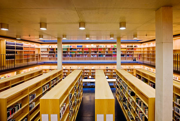 istock Bookshelves at the library 173001569