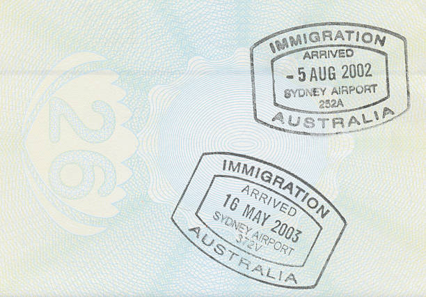 Passport Stamps - Australia stock photo