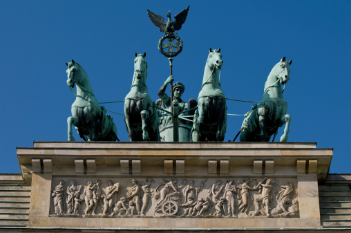 Statue at the top of the Brandenburg gate in Berlin