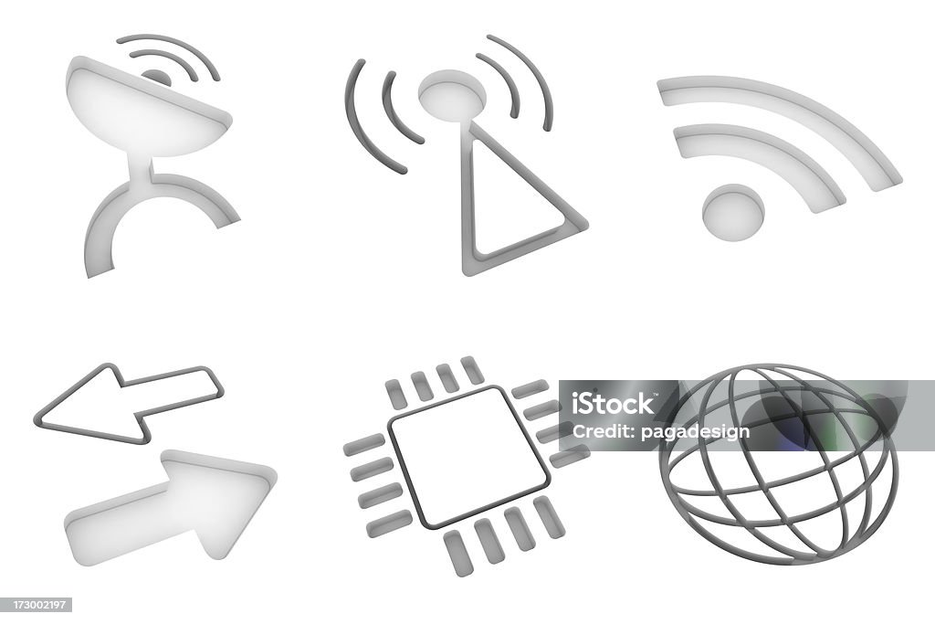 Iconos de red blanca - Foto de stock de Antena - Aparato de telecomunicación libre de derechos