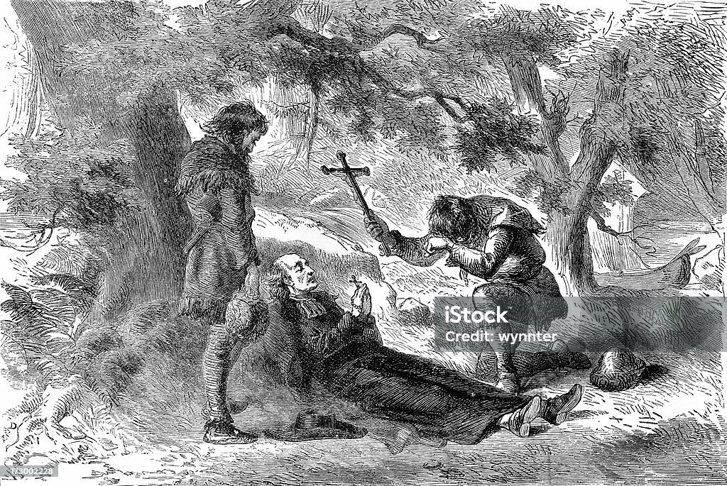 La muerte de padre Jacques Marquette, 1.675 - Ilustración de stock de Catolicismo libre de derechos