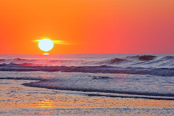 Sunrise on the Beach 1 stock photo