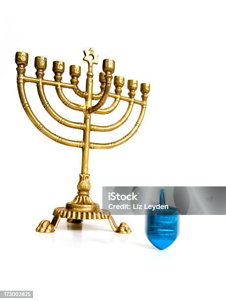 Dreidl Chanukiah Y Azul Foto de stock y más banco de imágenes de Judaísmo - Judaísmo, Símbolo, Candelabro