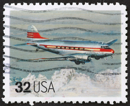 Vietnam airplane postage stamp