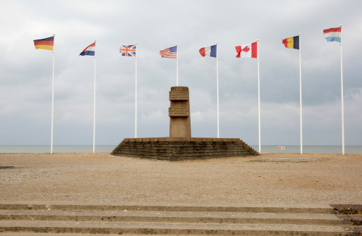 Memorial to WW2 soldiers Juno Beach Normandy