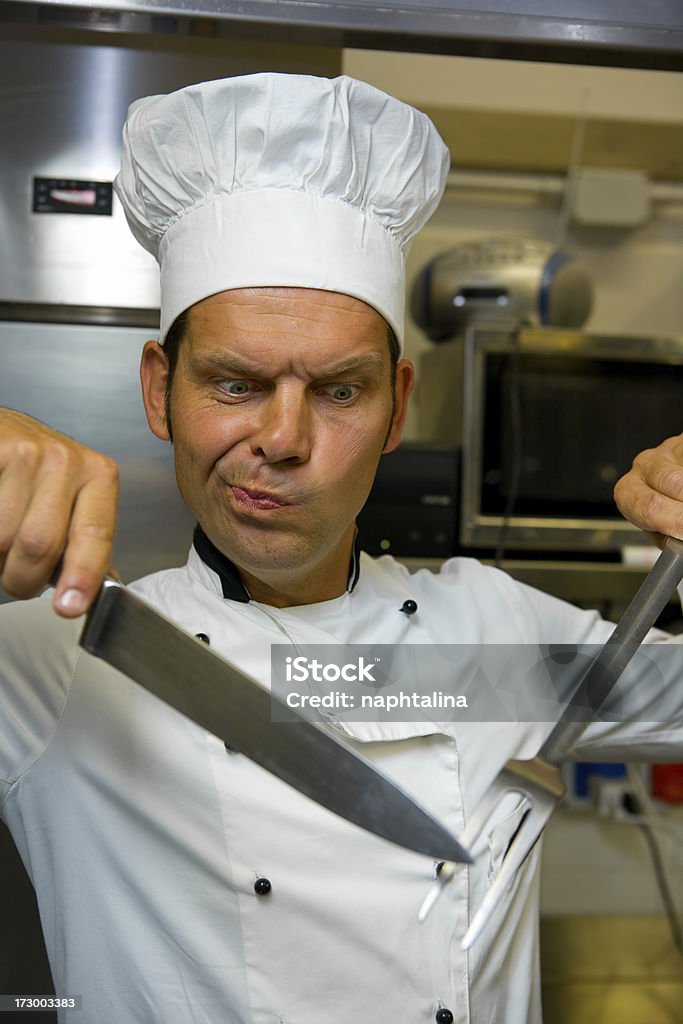 Шеф-повар на работе - Стоковые фото Белый роялти-фри