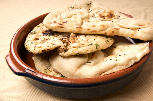 A dish containing Nan bread