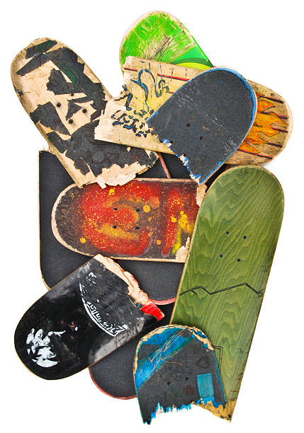 Trashed Skateboards stock photo
