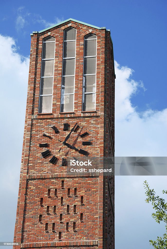Brick bell tower Close up of clock on bell tower Mississippi State University Stock Photo
