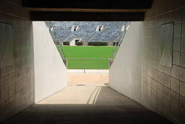 Athens, Greece - December 25, 2023: Empty curved stadium seating area in Panathenaic Stadium of Athens, Greece