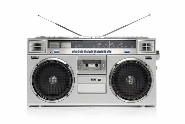 argento boom box - hi fi foto e immagini stock