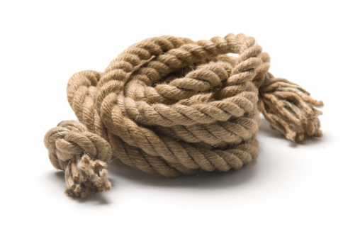 White rope tied in a knot