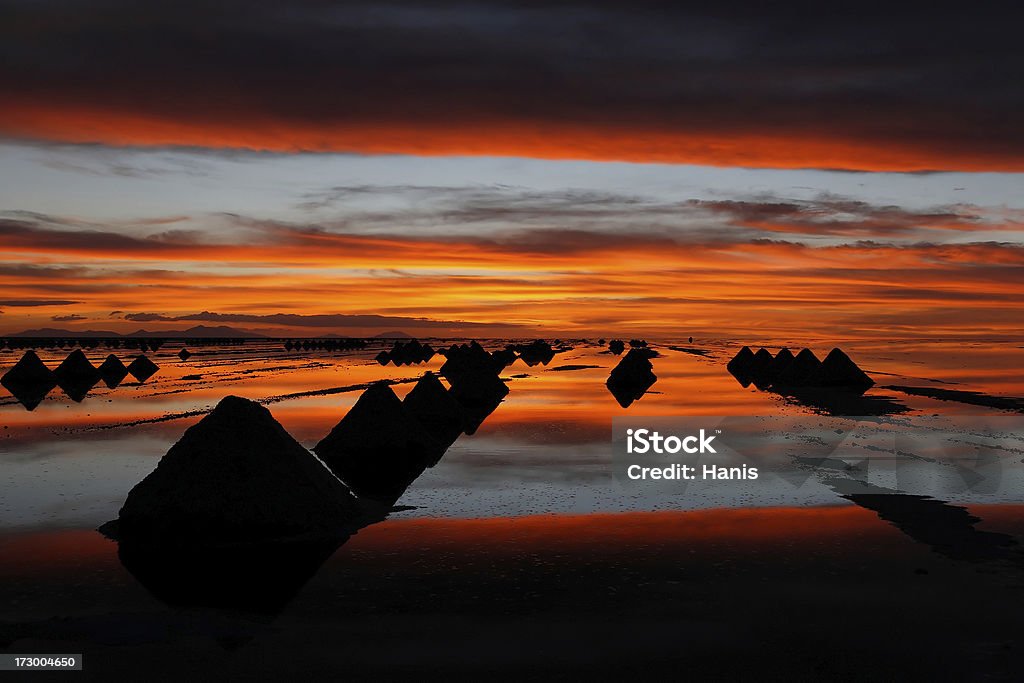 See Salar de Uyuni Sonnenuntergang - Lizenzfrei Abenddämmerung Stock-Foto