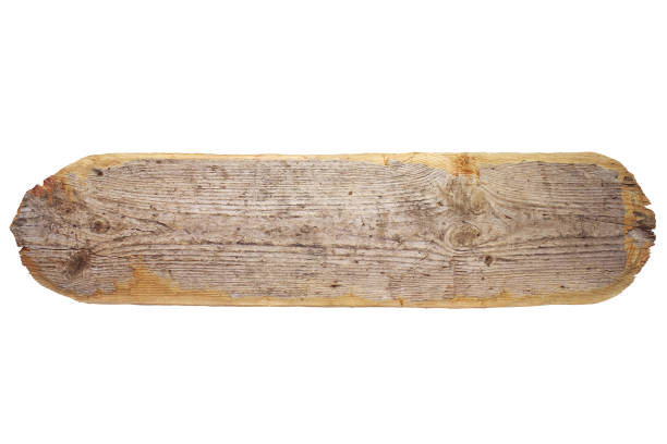 istock Old wooden plank on a white background. 173004901