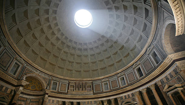 istock Light Shining Through Oculus of Pantheon 173005188