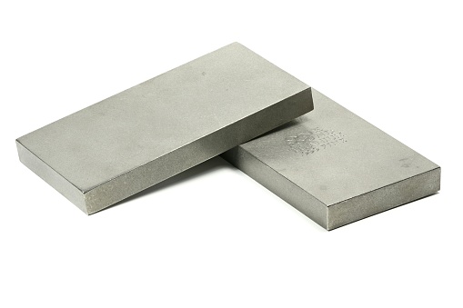 titanium ingots isolated on white background