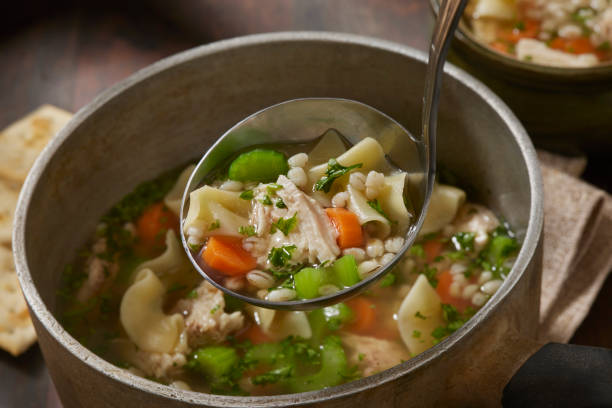 istock Chicken and Barley Vegetable Noodle Soup 1730053107