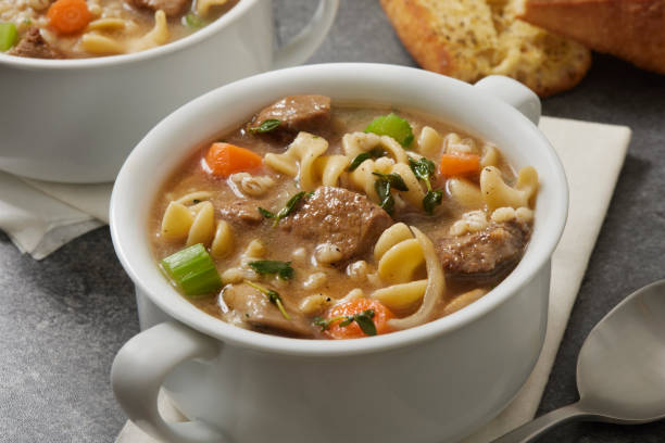 istock Beef and Barley Vegetable soup with Pasta 1730053116