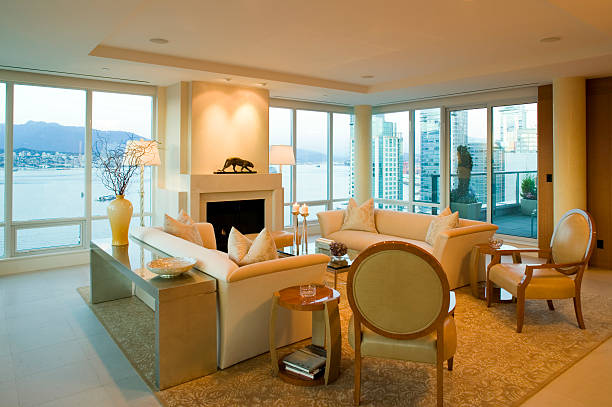 istock Large open penthouse apartment living room 173005315