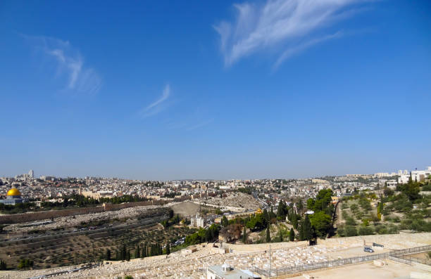 vista panorâmica da cidade velha de jerusalém. - el aqsa - fotografias e filmes do acervo