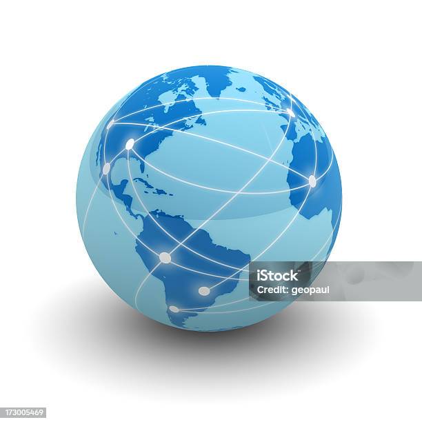 Globo A Internet Foto de stock y más banco de imágenes de Globo terráqueo - Globo terráqueo, Azul, Comunicación