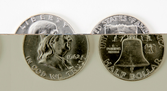 Two Rubles Coin, Front and back, Nickel brass Eagle, 2009, Russia