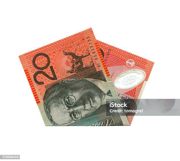 Banconote Da 20 Dollari Australiani Isolato Clipping Path - Fotografie stock e altre immagini di Affari