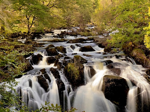 Long exposure waterfall at Betws-y-coed in Wales