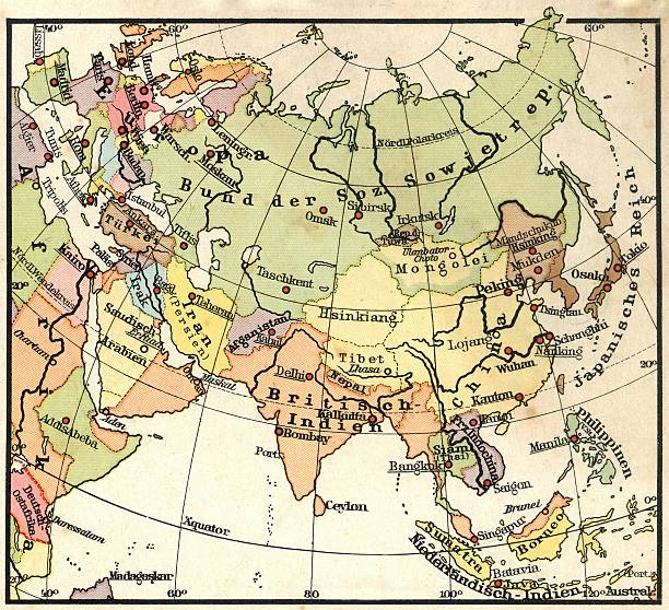Vintage Asia Map stock photo