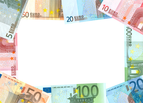 Euro Money Frame Isolated (clipping path included)