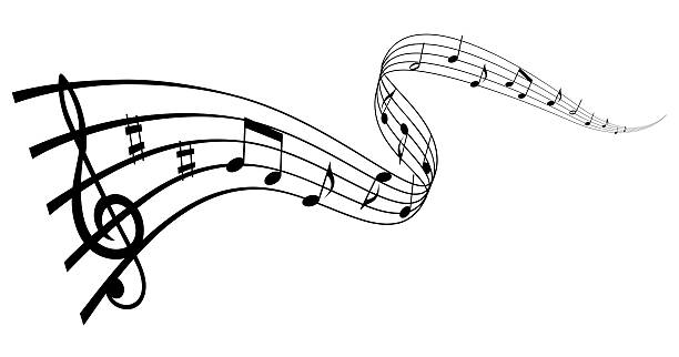 onde de musique - treble clef musical symbol music clipping path photos et images de collection