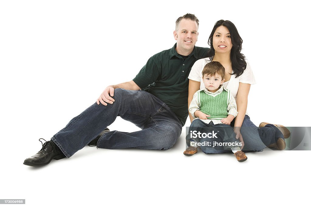 Family of Three on blanco - Foto de stock de Biparental libre de derechos