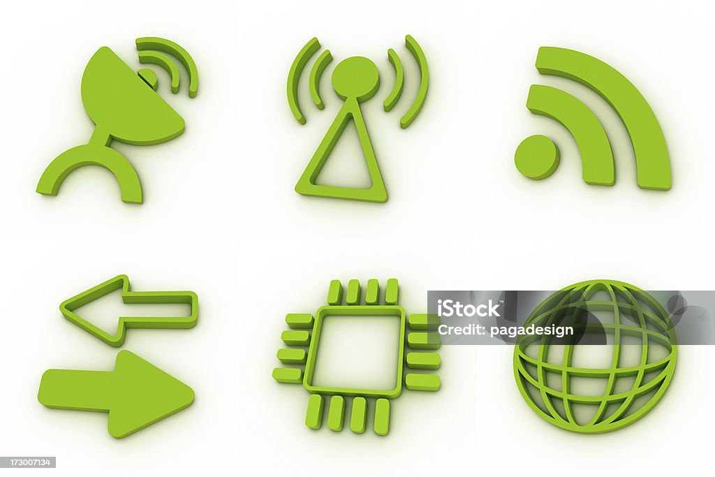 Grüne Symbole-Netzwerk - Lizenzfrei Antenne Stock-Foto