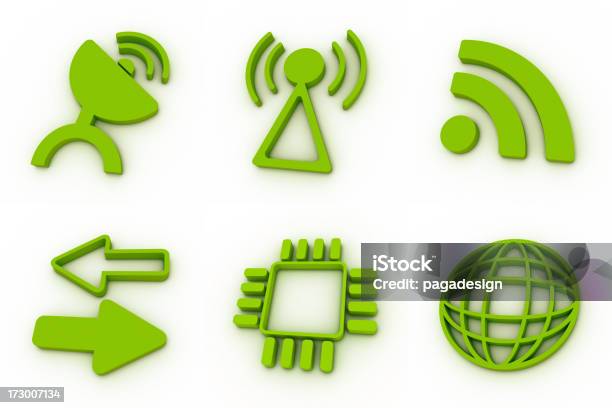 Foto de Verde Íconesrede e mais fotos de stock de Antena - Equipamento de telecomunicações - Antena - Equipamento de telecomunicações, Antena parabólica, Comunicação