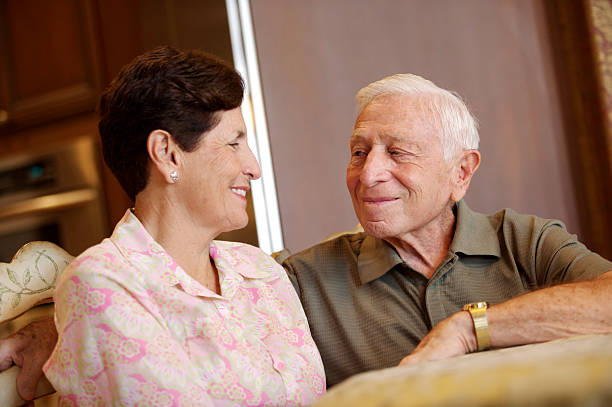 istock Senior couple looking at each other 173007230