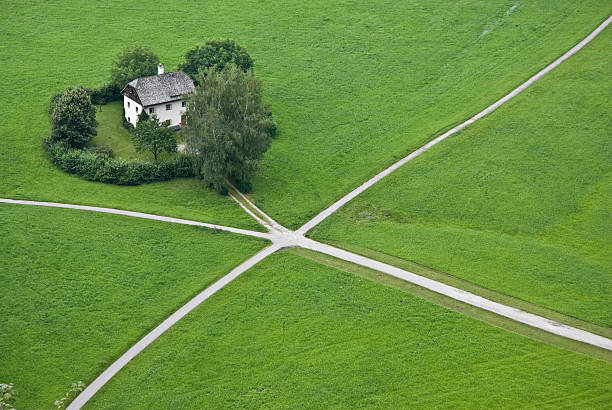 istock Lonely house in field 173007424
