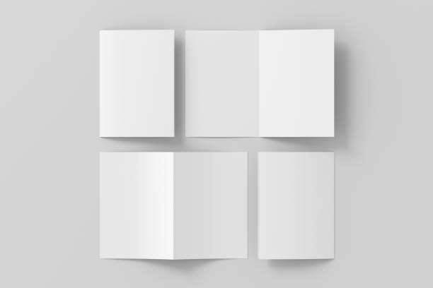 istock Half-folded flyer AAA booklet mockup on white background 1730075076