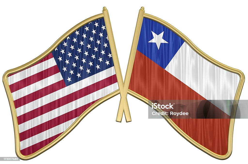 Uns Freundschaft Flagge Pin-Chile - Lizenzfrei Abzeichen Stock-Foto