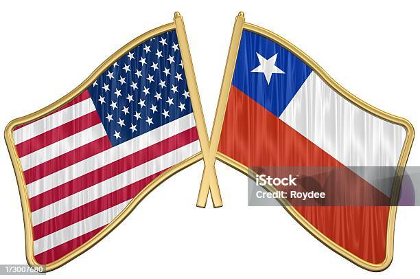 Uns Freundschaft Flagge Pinchile Stockfoto und mehr Bilder von Abzeichen - Abzeichen, Amerikanische Kontinente und Regionen, Chilenische Flagge