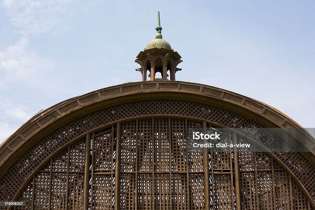 Bird Aviary The arched roof of an old wooden bird aviary, in San Diego California. Abstract Stock Photo