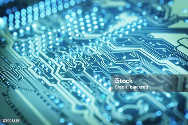 Blue Circuit Stock Photo - Download Image Now - Abstract, Backgrounds, Circuit Board