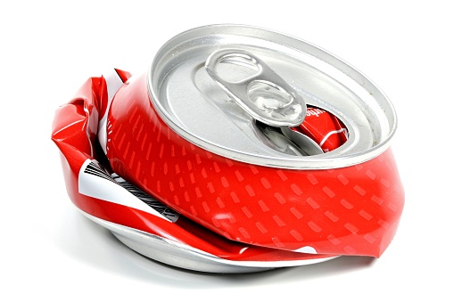 crushed beverage can